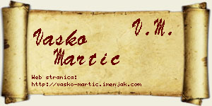 Vasko Martić vizit kartica